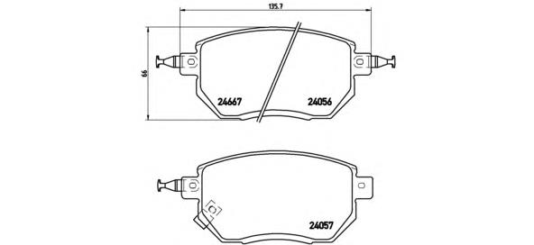P56051 Brembo Передні гальмівні колодки