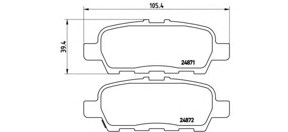 Купити P56068 Brembo Задні колодки
