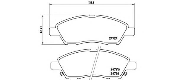 Купити P56070 Brembo Колодки гальмівні передні, дискові