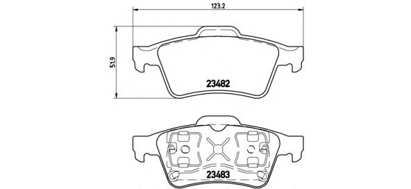Задні дискові колодки Brembo P59044