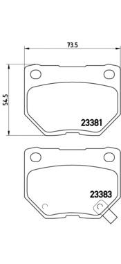 Колодки гальмові задні, дискові P78016 Brembo