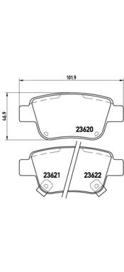 Задні дискові колодки Brembo P83047