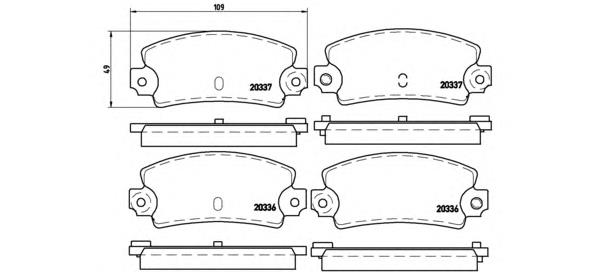 P68002 Brembo колодки гальмові задні, дискові