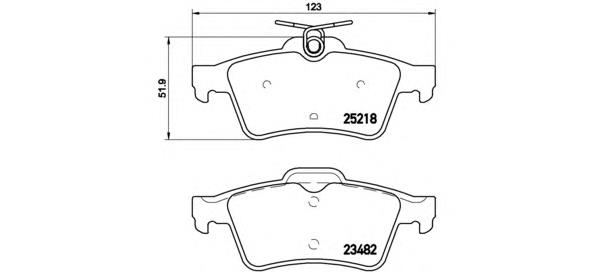 Задні гальмівні колодки P61110 Brembo