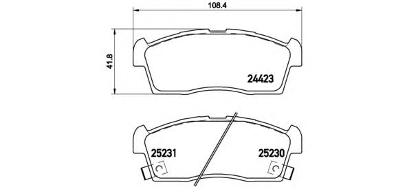 Колодки гальмівні передні, дискові P61108 Brembo