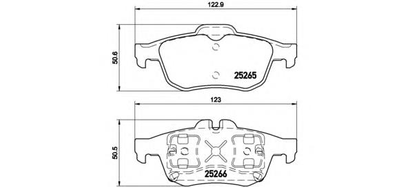 P68057 Brembo Колодки гальмівні задні, дискові