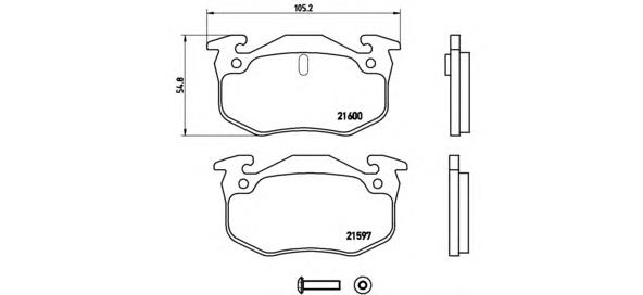 Колодки гальмові задні, дискові P68018 Brembo