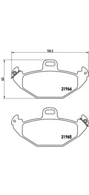 Колодки гальмові задні, дискові P68021 Brembo