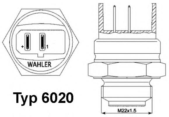 602092D Wahler термо-датчик включення вентилятора радіатора