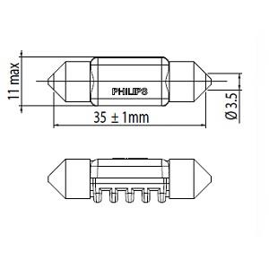 128584000KX1 Philips Лампочка плафону освітлення салону/кабіни