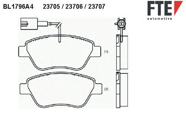 Купити BL1796A4 FTE Колодки гальмівні передні, дискові