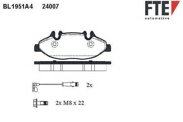 Гальмівні колодки FTE BL1951A4 ціна, від 24.77 USD