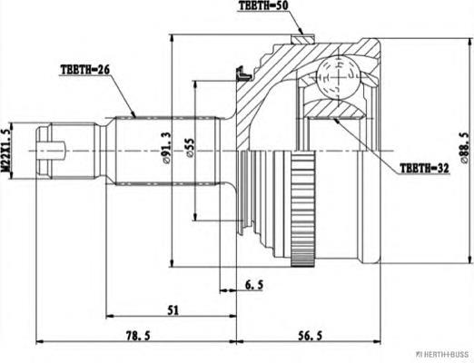 Граната колісна Jakoparts J2824134 ціна, від 35.63 USD