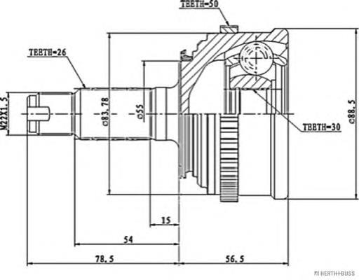 Граната колісна Jakoparts J2824123 ціна, від 25.58 USD