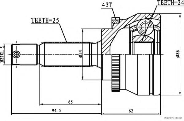 Купити J2825131 Jakoparts Шарнір приводу зовнішній