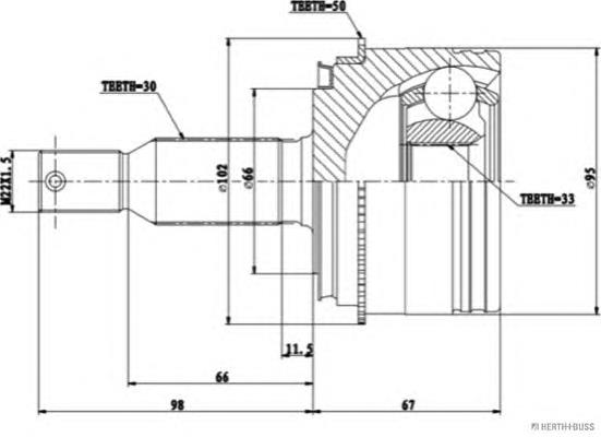Граната колісна Jakoparts J2825136 ціна, від 42.55 USD