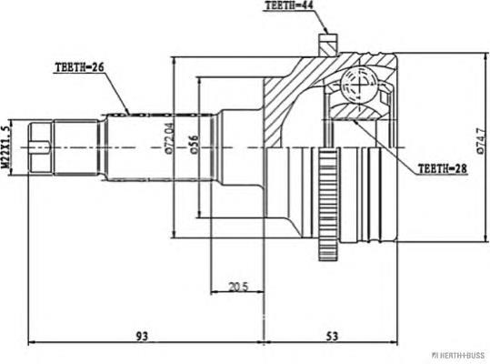 Граната колісна Jakoparts J2823130 ціна, від 25.59 USD