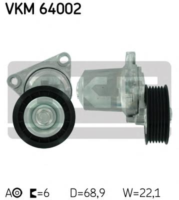 Купити VKM64002 SKF Натягувач приводного ременя
