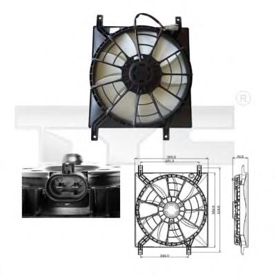 D8F025TT Thermotec Дифузор радіатора охолодження, в зборі з мотором і крильчаткою