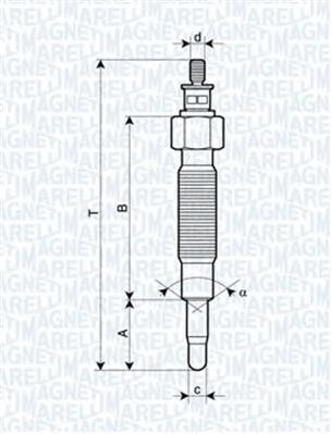 Свіча накалу Magneti Marelli 062900037304 ціна, від 7.50 USD