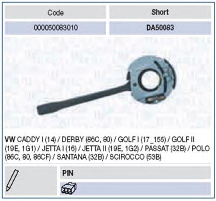 Перемикач підрульовий, лівий 000050083010 Magneti Marelli