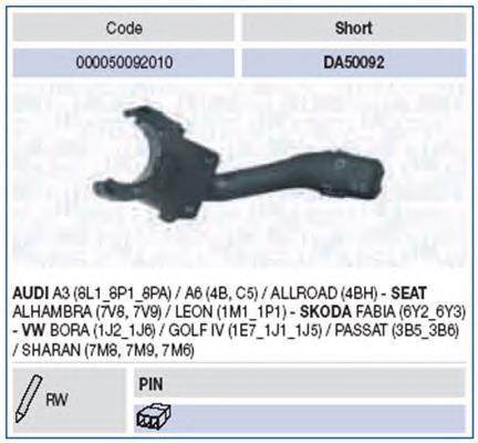 Перемикач підрульовий, правий 000050092010 Magneti Marelli