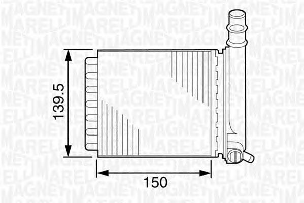 350218307000 Magneti Marelli радіатор пічки (обігрівача, задній)