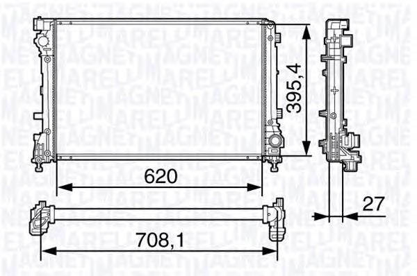 Радіатор охолодження двигуна 350213131700 Magneti Marelli