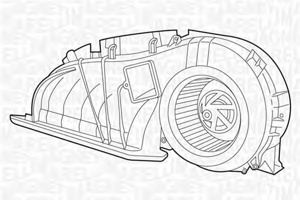 Корпус вентилятора пічки (опалювача салону), в зборі 069401324010 Magneti Marelli