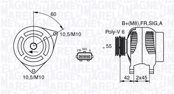 Купити 063377416010 Magneti Marelli Генератор