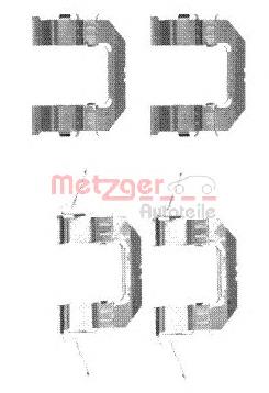 1091722 Metzger комплект пружинок кріплення дискових колодок, передніх