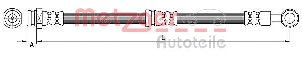 4110744 Metzger Шланг гальмівний передній, лівий