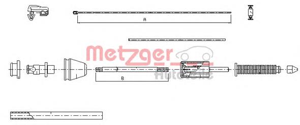Трос акселератора Metzger 100383