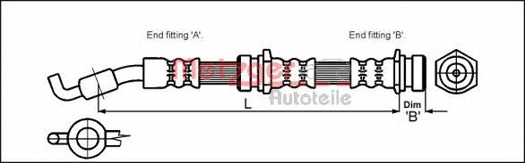 Шланг гальмівний передній Mazda D06143980A