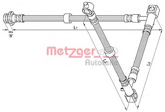 Купити 4110394 Metzger Шланг гальмівний передній, правий