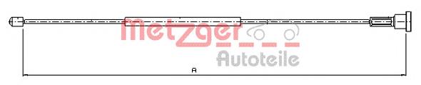 Трос ручного гальма задній, правий 115757 Metzger