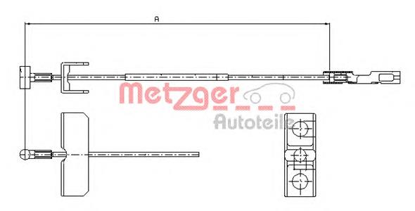 Трос ручного гальма, проміжний Metzger 116802 ціна, від 5.30 USD