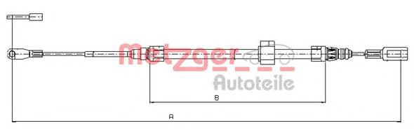 Трос ручного гальма передній 109882 Metzger