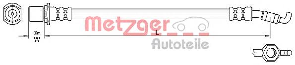 Шланг гальмівний задній Metzger 4110286 ціна, від 9.50 USD