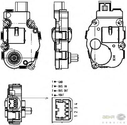 Привід заслінки печі 6NW351344041 HELLA