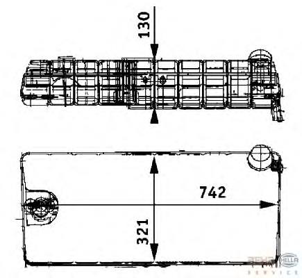 Купити 8MA376705231 HELLA Водяний бачок системи охолодження