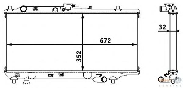 8MK376708291 HELLA Радіатор охолодження двигуна