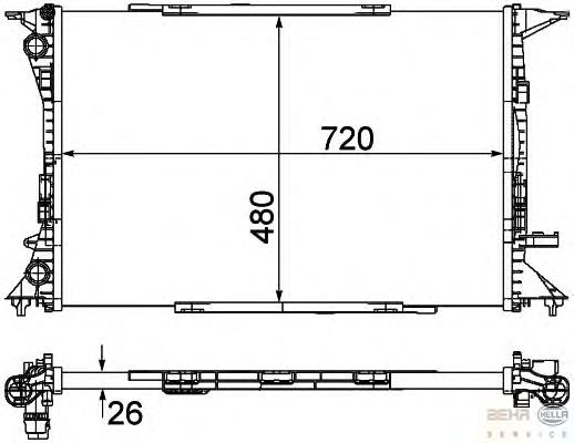 Купити 8MK376753491 HELLA Радіатор двигуна
