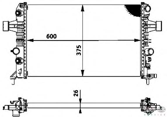 Купити 8MK376719061 HELLA Радіатор двигуна