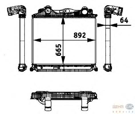 8ML376724321 HELLA Охолоджувач наддувочного повітря