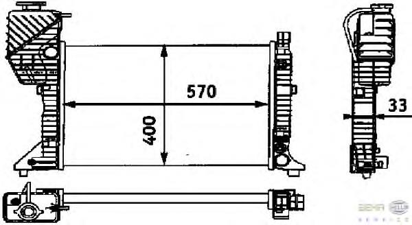 8MK376721351 HELLA Радіатор охолодження двигуна