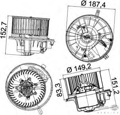 Моторчик пічки HELLA 8EW351043221