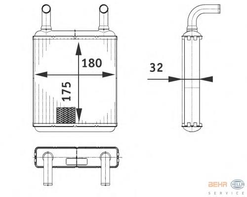 Радіатор пічки (обігрівача), задній Mercedes A0038357601