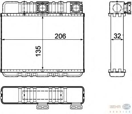 Радіатор обігрівача HELLA 8FH351311331