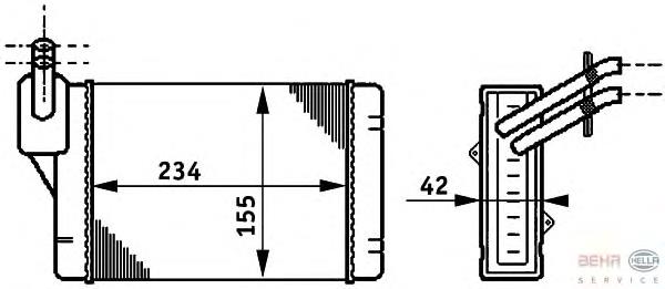 8FH351311011 HELLA радіатор пічки (обігрівача)